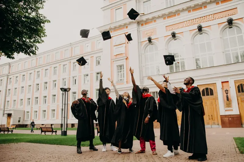 Graduates celebrating at university